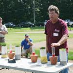 Scott Ebdon educates visitors about turfgrass stress