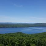 This view of the Quabbin Reservoir from Belchertown, MA looks significantly greener in 2018 as compared to 2017, suggesting gypsy moth defoliation may not be as bad in this particular location this year. Photo taken on 6/26/18. (Photo: T. Simisky)