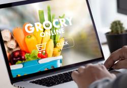 computer screen for buying groceries online
