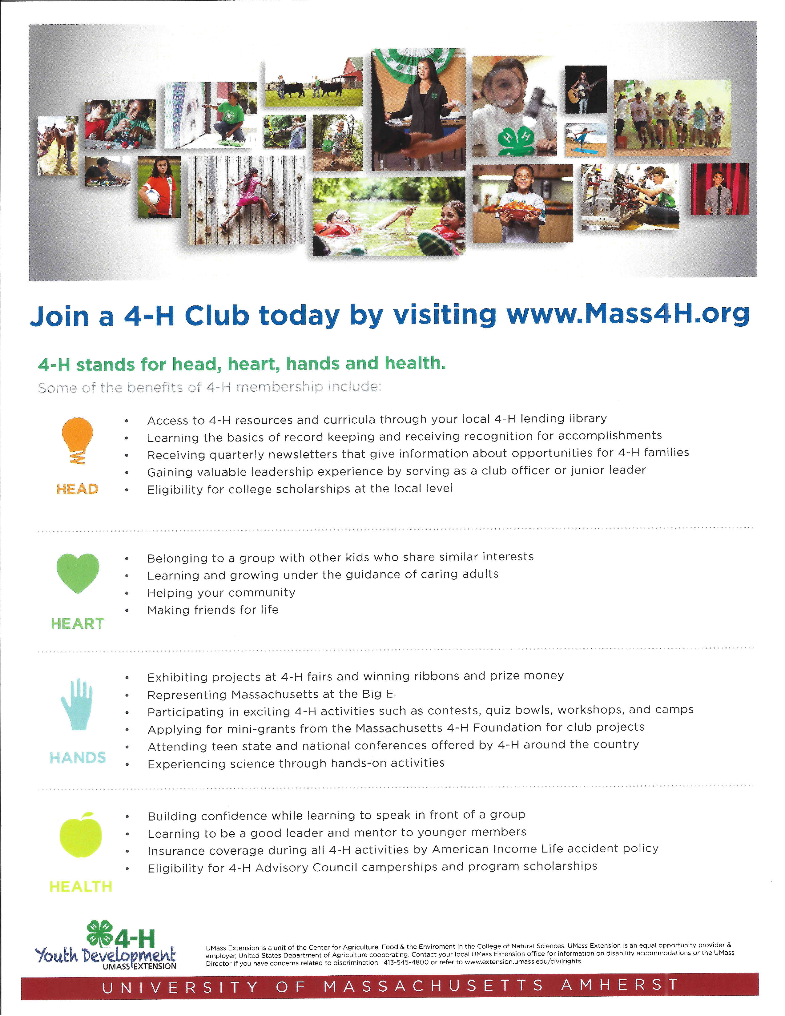 Benefits of joining Mass 4-H 