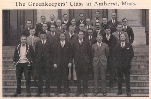The 'Massachusetts Agricultural College Winter Greenkeepers Class' circa 1930