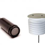 Figure 3. Relative humidity and temperature sensors (left) need to be enclosed in a radiation shield (right) to provide accurate measurements.*
