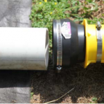 Figure 4. Connect coupling and blower to PVC pipe.