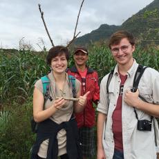 UMass Amherst student, Anna Hankins, propogating cassava stem in Cuba