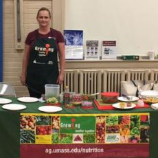 UMass Extension educator, Carole Guerin, offers nutrition information at public events