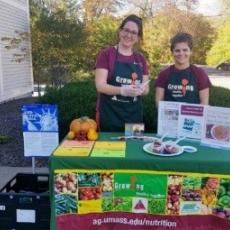 UMass Extension Nutrition: Keryn LdBlanc and Stephanie DeLaBruere provide nutrition education and nutritious recipes at mobile market