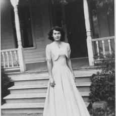 15 year-old Peg Randall in her own hand-sewn gown