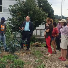 Congressman James McGovern (D-MA), tours new Worcester garden site
