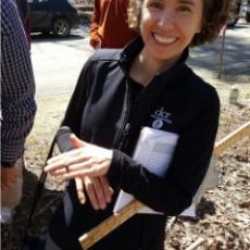 5) Mollie Freilicher holding a native wood boring beetle (Dicerca spp.) found during the field portion of the training. 