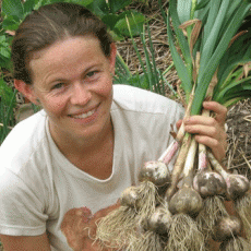Katie Campbell-Nelson with garlic