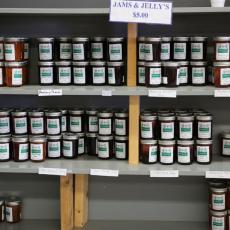 Wide variety of jams and jellies made on the premises 