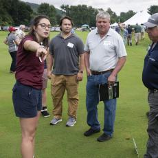 Turf Field Day 2021: Research Associate Michaela Elliott discussed new DMI fungicides for control of resistant dollar spot populations.