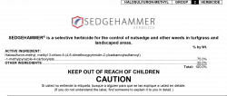 Figure 1. Sedgehammer label