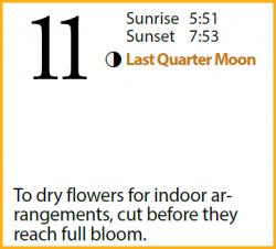 A sample date from UMass Extension's 2021 Garden Calendar.