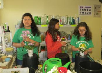 Members of Creative Hearts 4-H Club volunteer for Flower Angels