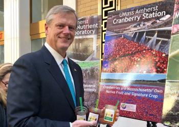 Governor Baker stopped by the UMass Extension booth at Ag Day in the Statehouse.