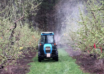tractor spray orchard
