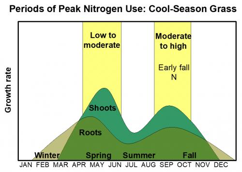 Periods of Peak Nitrogen Use: Cool-Season Grass