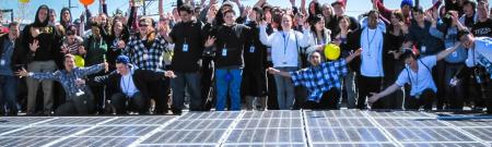 People with photovoltaic panels