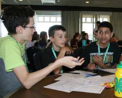 4-H campers discuss how to create a phone application