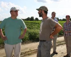 Congressman Jim McGovern visits Atlas Farm with owner, Gideon Porth