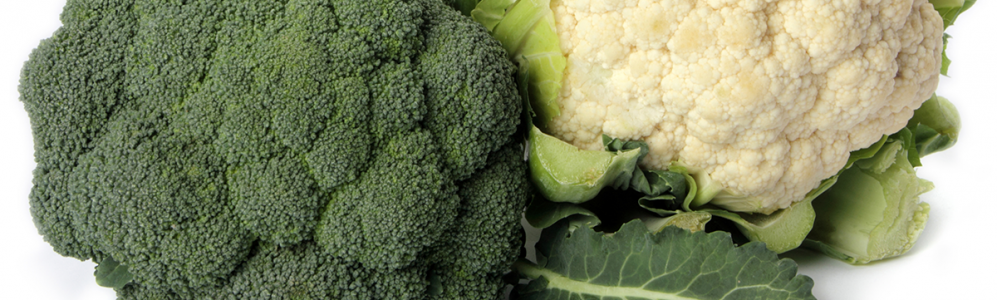 broccoli and cauliflower heads
