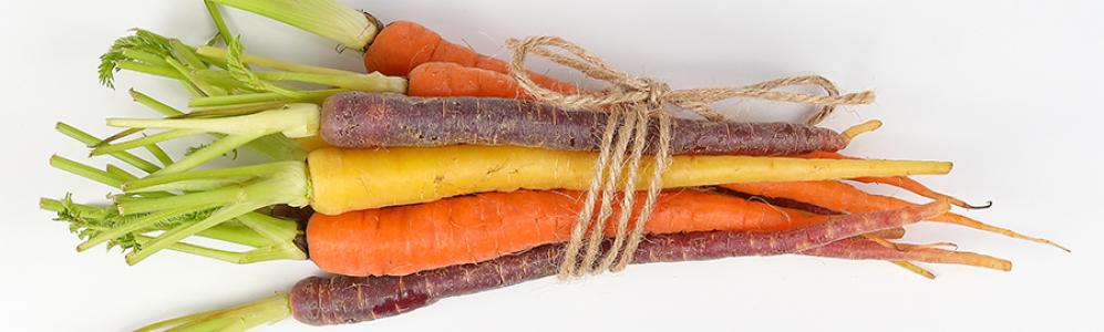Whole colorful carrots